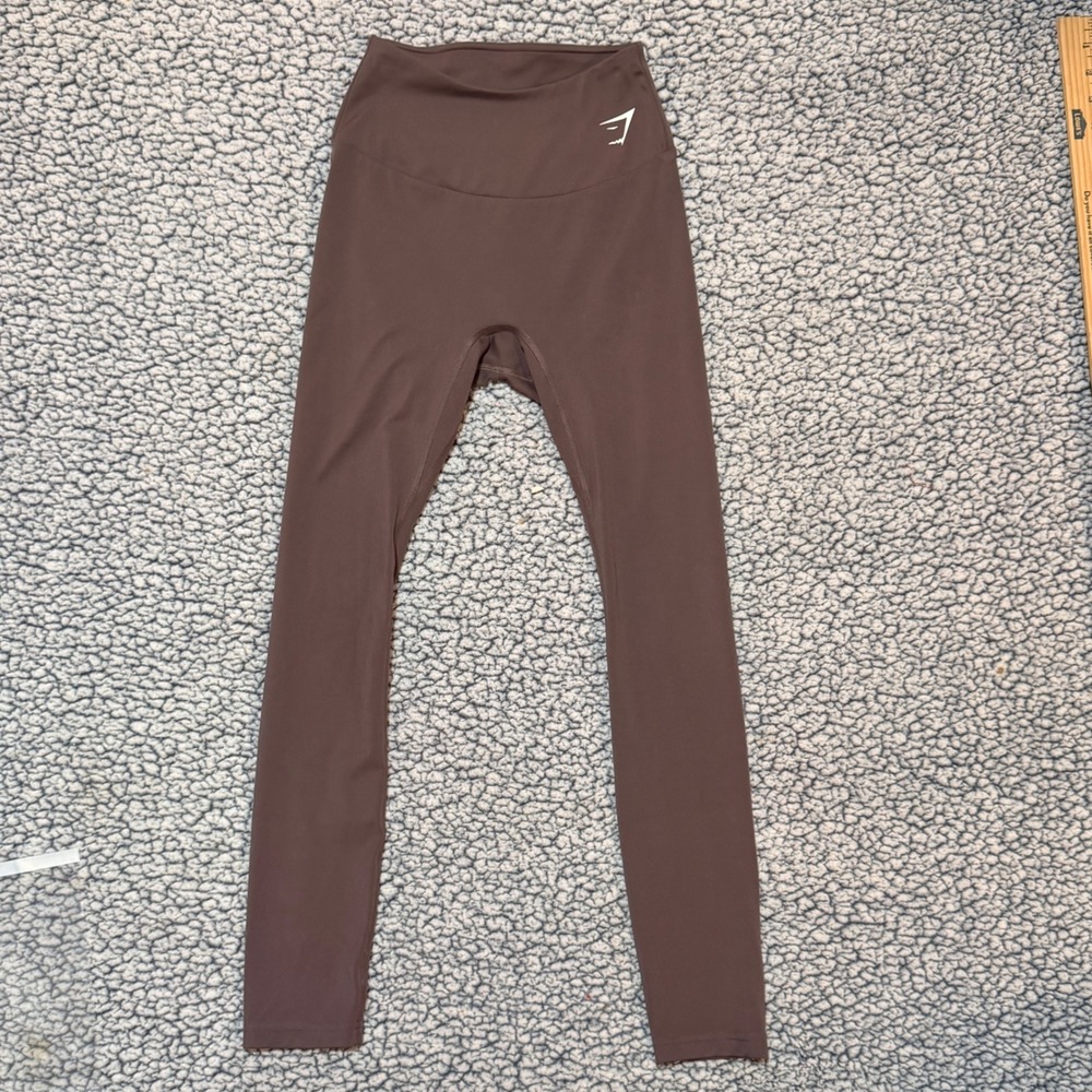 Gymshark Leggings Womens Small Brown High Waisted Activewear Yoga Minimalist